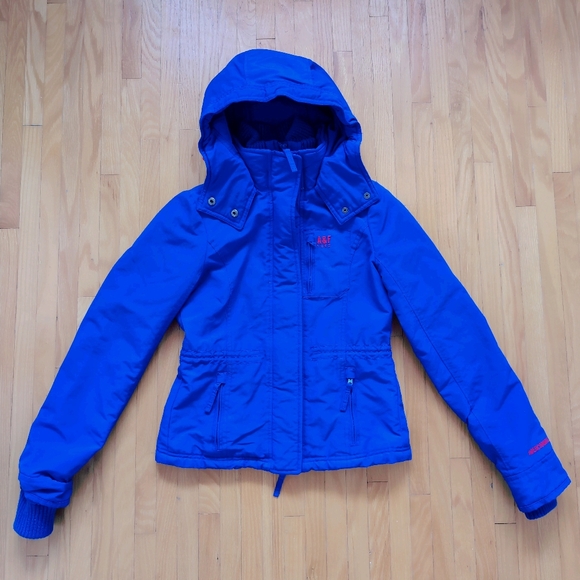 ๐2/$15๐ Abercrombie & Fitch Royal Blue Jacket with Red Embroidery Lining - Picture 5 of 8